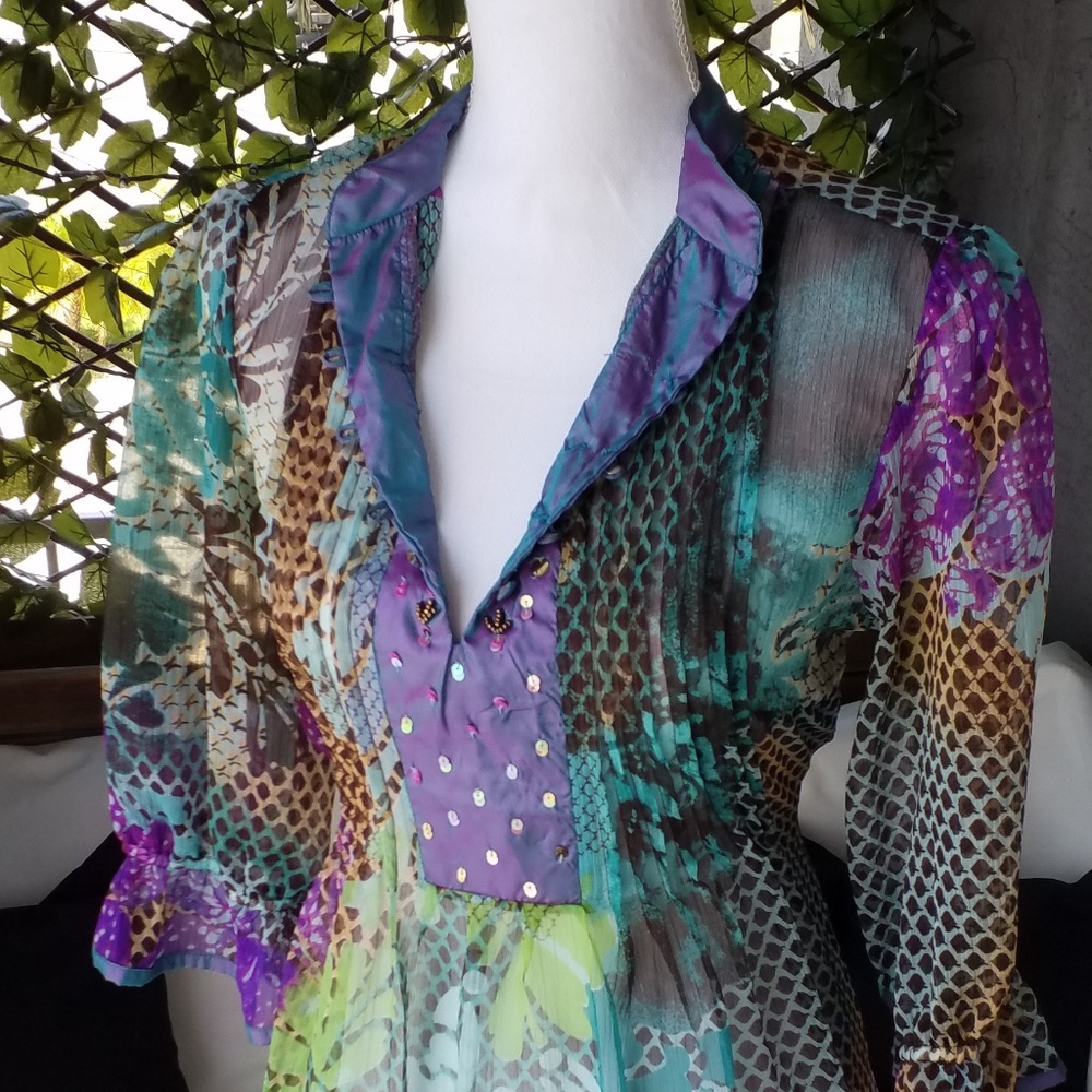 Gorgeous shirt/short dress with amazing colors!!! - Picture 5 of 6
